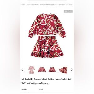 MOLO skirt and sweater set “flutters of love”